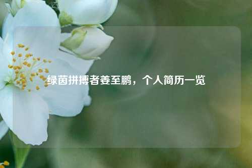 绿茵拼搏者姜至鹏，个人简历一览