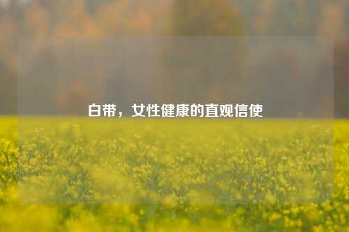 白带，女性健康的直观信使