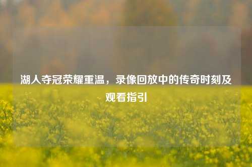 湖人夺冠荣耀重温，录像回放中的传奇时刻及观看指引