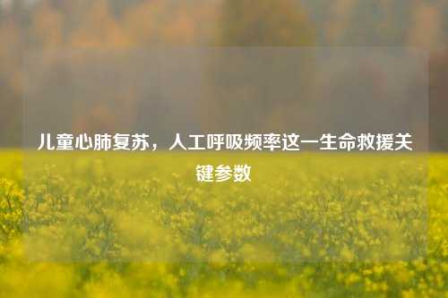 儿童心肺复苏，人工呼吸频率这一生命救援关键参数
