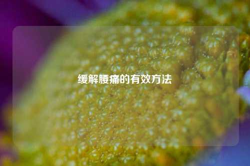 缓解腰痛的有效方法