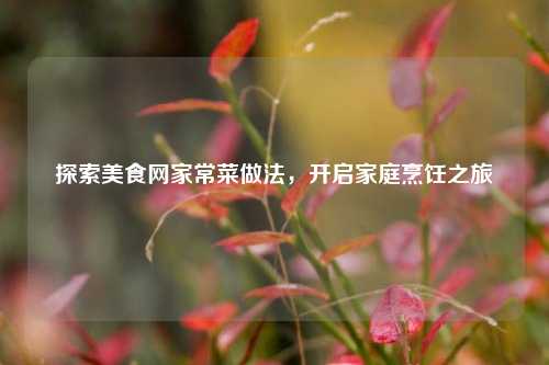 探索美食网家常菜做法，开启家庭烹饪之旅