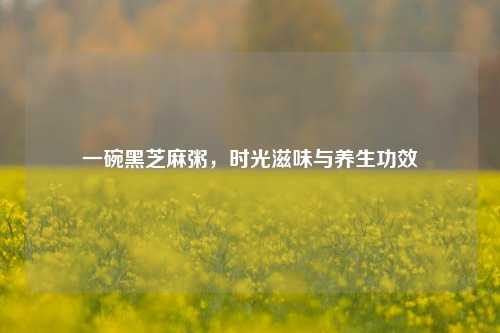 一碗黑芝麻粥，时光滋味与养生功效