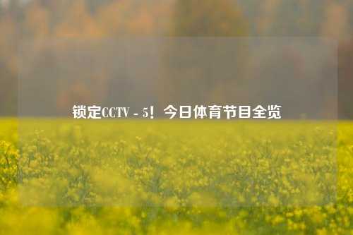 锁定CCTV - 5！今日体育节目全览