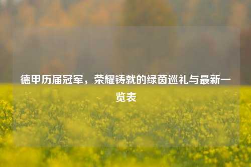 德甲历届冠军，荣耀铸就的绿茵巡礼与最新一览表