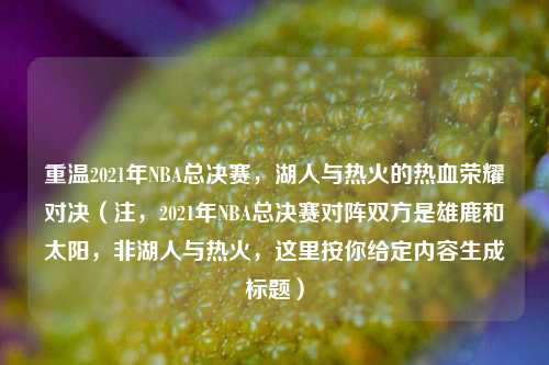 重温2021年NBA总决赛，湖人与热火的热血荣耀对决（注，2021年NBA总决赛对阵双方是雄鹿和太阳，非湖人与热火，这里按你给定内容生成标题）