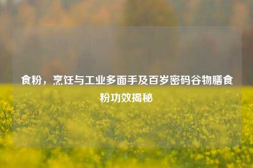 食粉，烹饪与工业多面手及百岁密码谷物膳食粉功效揭秘