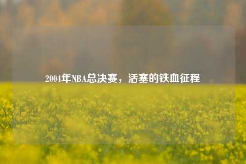 2004年NBA总决赛，活塞的铁血征程