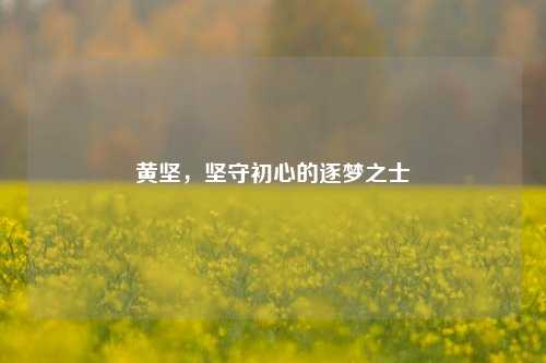 黄坚，坚守初心的逐梦之士