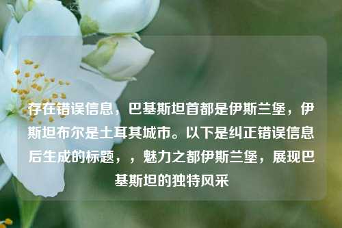 存在错误信息，巴基斯坦首都是伊斯兰堡，伊斯坦布尔是土耳其城市。以下是纠正错误信息后生成的标题，，魅力之都伊斯兰堡，展现巴基斯坦的独特风采