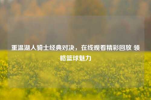 重温湖人骑士经典对决，在线观看精彩回放 领略篮球魅力
