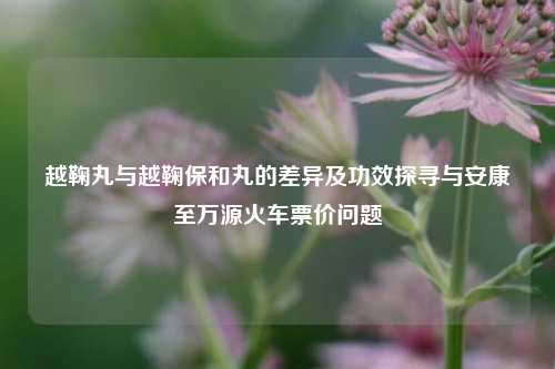 越鞠丸与越鞠保和丸的差异及功效探寻与安康至万源火车票价问题