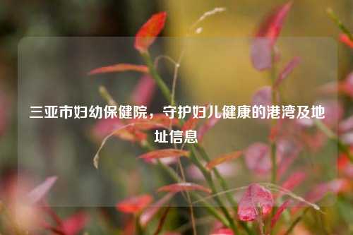 三亚市妇幼保健院，守护妇儿健康的港湾及地址信息