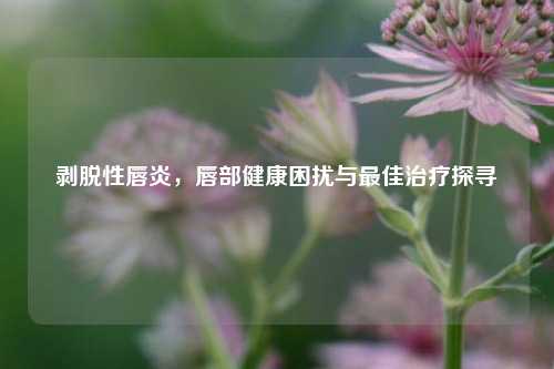 剥脱性唇炎，唇部健康困扰与最佳治疗探寻
