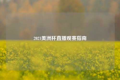 2021美洲杯直播观赛指南