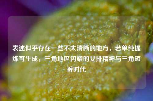 表述似乎存在一些不太清晰的地方，若单纯提炼可生成，三角地区闪耀的女排精神与三角短裤时代