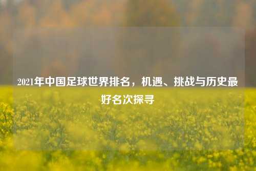 2021年中国足球世界排名，机遇、挑战与历史最好名次探寻