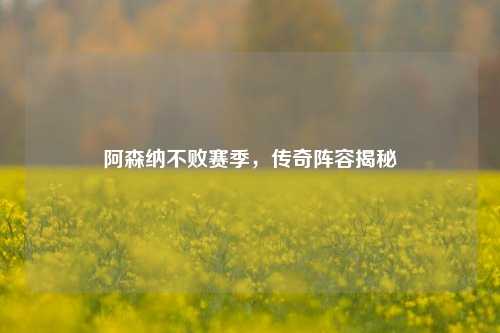 阿森纳不败赛季，传奇阵容揭秘