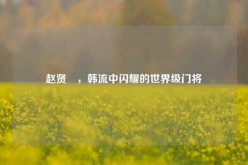 赵贤祐，韩流中闪耀的世界级门将