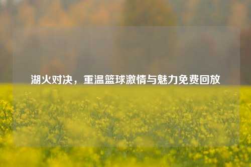湖火对决，重温篮球激情与魅力免费回放