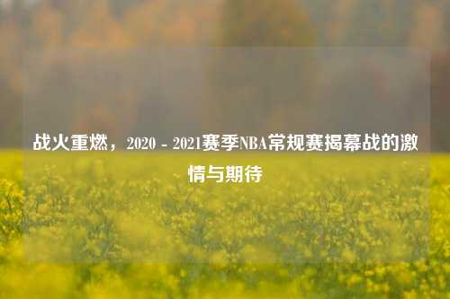 战火重燃，2020 - 2021赛季NBA常规赛揭幕战的激情与期待