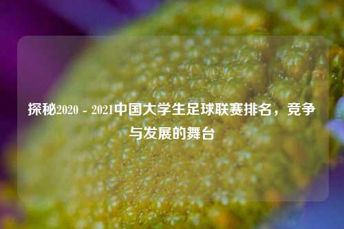 探秘2020 - 2021中国大学生足球联赛排名，竞争与发展的舞台