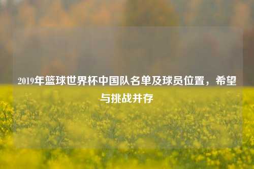 2019年篮球世界杯中国队名单及球员位置，希望与挑战并存