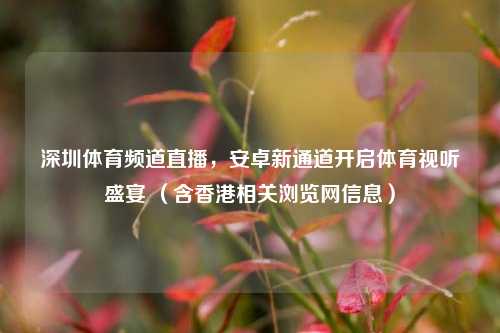 深圳体育频道直播，安卓新通道开启体育视听盛宴 （含香港相关浏览网信息）