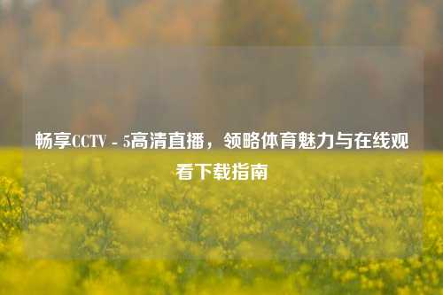 畅享CCTV - 5高清直播，领略体育魅力与在线观看下载指南