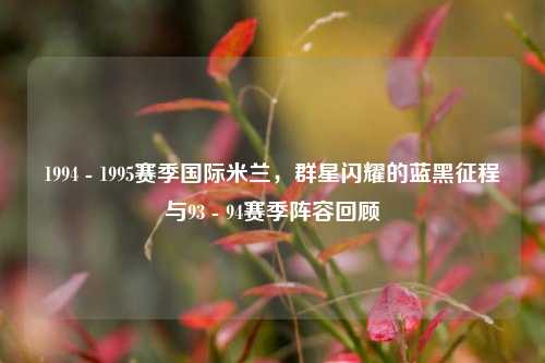 1994 - 1995赛季国际米兰，群星闪耀的蓝黑征程与93 - 94赛季阵容回顾