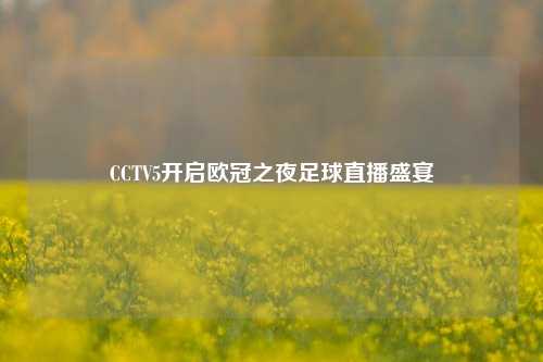 CCTV5开启欧冠之夜足球直播盛宴