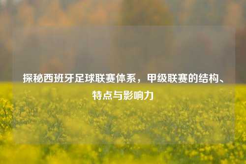 探秘西班牙足球联赛体系，甲级联赛的结构、特点与影响力