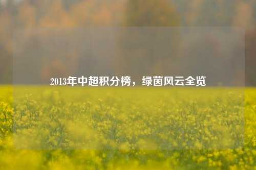 2013年中超积分榜，绿茵风云全览