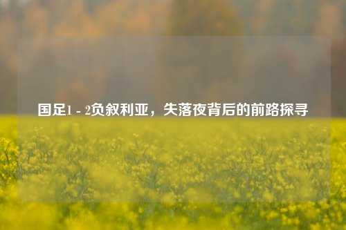 国足1 - 2负叙利亚，失落夜背后的前路探寻