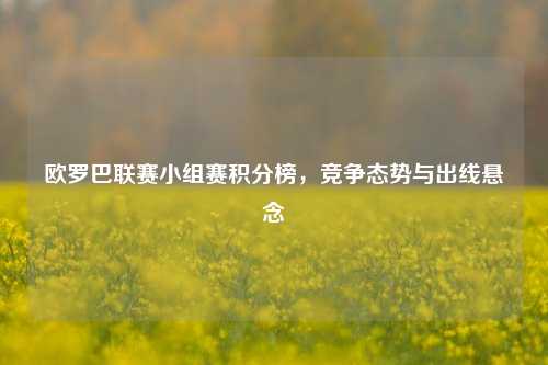 欧罗巴联赛小组赛积分榜，竞争态势与出线悬念