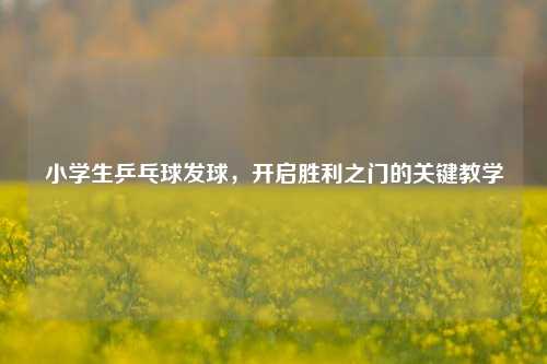 小学生乒乓球发球，开启胜利之门的关键教学