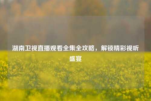 湖南卫视直播观看全集全攻略，解锁精彩视听盛宴