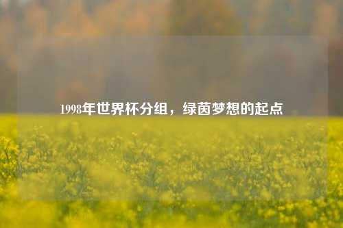 1998年世界杯分组，绿茵梦想的起点