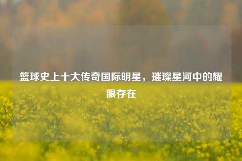篮球史上十大传奇国际明星，璀璨星河中的耀眼存在