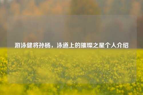 游泳健将孙杨，泳道上的璀璨之星个人介绍