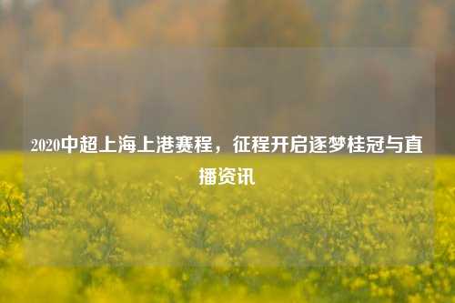 2020中超上海上港赛程，征程开启逐梦桂冠与直播资讯