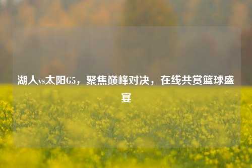 湖人vs太阳G5，聚焦巅峰对决，在线共赏篮球盛宴