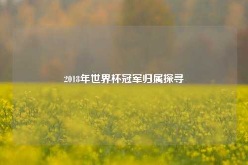 2018年世界杯冠军归属探寻