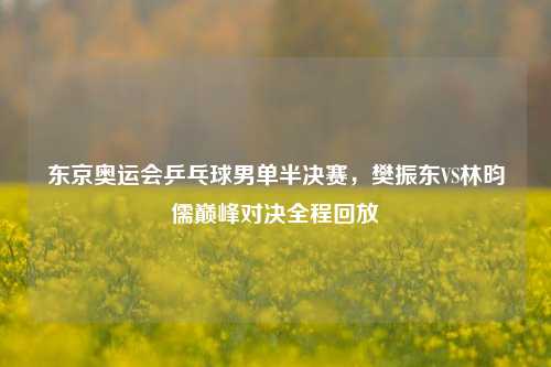 东京奥运会乒乓球男单半决赛，樊振东VS林昀儒巅峰对决全程回放