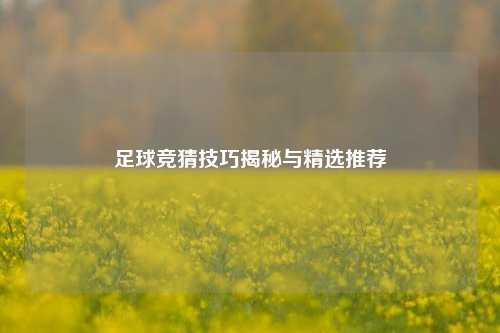 足球竞猜技巧揭秘与精选推荐