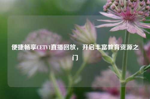 便捷畅享CETV1直播回放，开启丰富教育资源之门