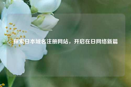 探索日本域名注册网站，开启在日网络新篇