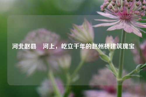 河北赵县洨河上，屹立千年的赵州桥建筑瑰宝