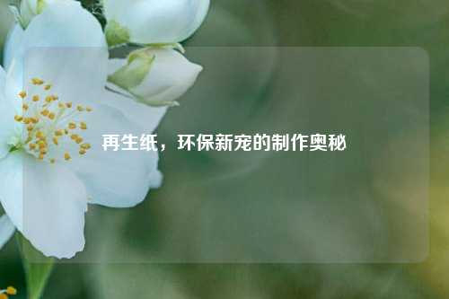 再生纸，环保新宠的制作奥秘
