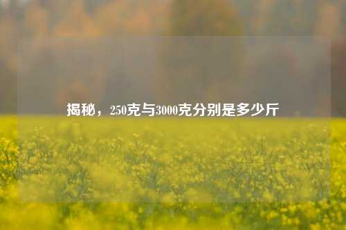 揭秘，250克与3000克分别是多少斤